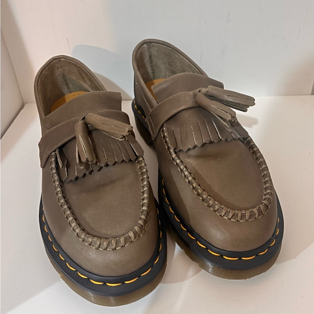 Dr  Marten Olive Green Adrian  Tassel Loafers